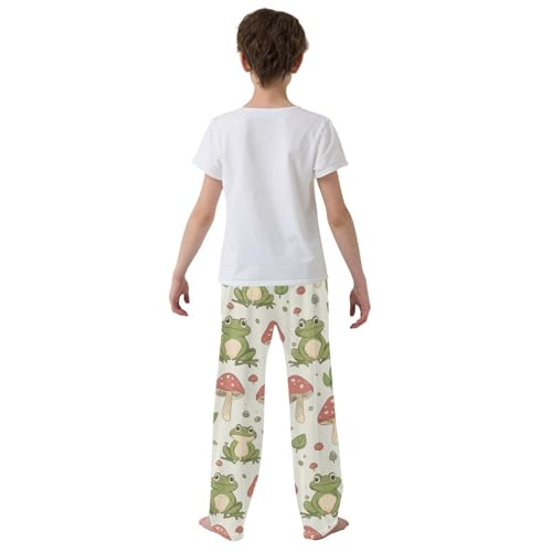 ZZXXB Lovely Frogs Mushroom Boys Long Pants Soft Trousers Elastic Waist Kids Lounge Bottoms with Pockets S-XL3