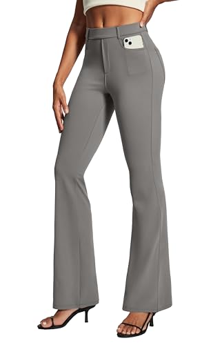 IUGA Womens Dress Pants Bootcut Business Casual Work Pants with Pockets Stretchy Slacks Pull On Trousers Office