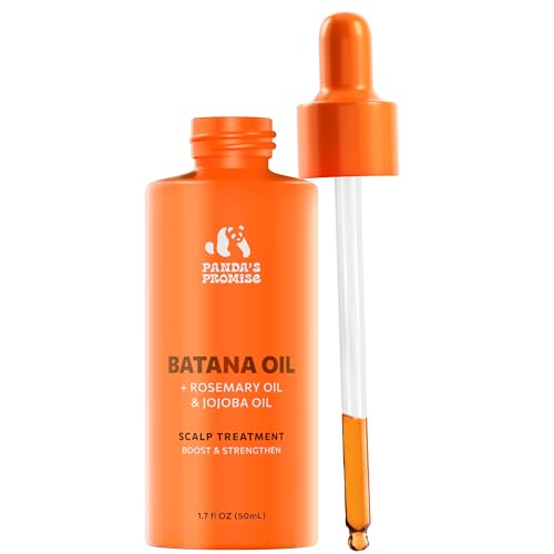 Panda's Promise Pure Batana Oil from Honduras Vegan & Cold-Pressed Blend with Rosemary & Castor Hydrating Hair Oil for Smooth, Soft and Shiny Hair For Men & Women 60 Day Supply