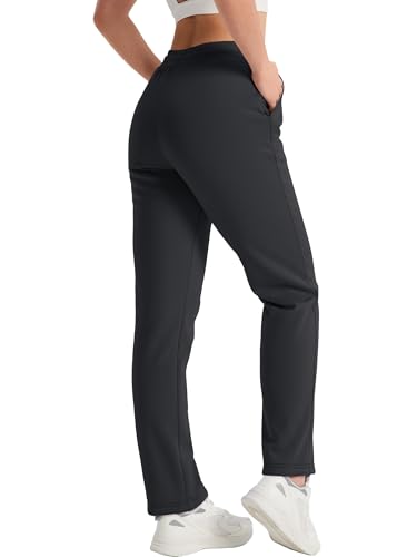 TACVASEN Women's Fleece Lined Sweatpants Winter Thermal Sherpa Pants with Pockets High Waisted Warm Cotton Lounge Casual2