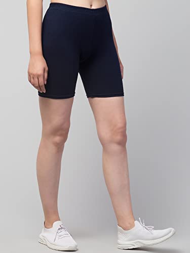 Image of Women's Cycling Shorts - Skin Fit Stretchable Tights for Gym, Sports, Running, Yoga & Layering Under Dresses - High-Waist, Seamless, Moisture-Wicking