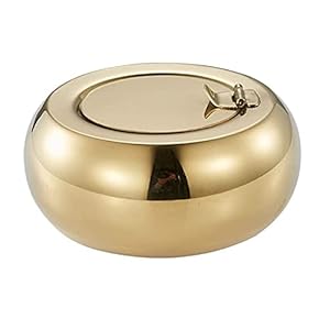 YDoLimmer 10x5cm Tischaschenbecher Edelstahl Windaschenbecher mit Zigarettenhalter Regensicher Aschenbecher mit Deckel…