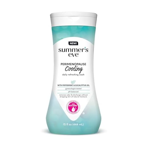Summer's Eve Perimenopause Cooling Wash, Cooling pH-Balanced Formua with Eucalyptus to Remove Odor, 15 Fl Oz