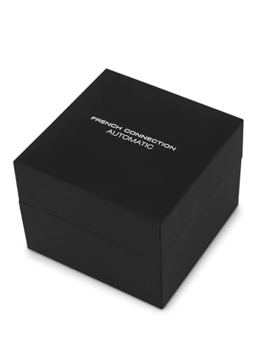 Image of French Connection Emperor Automatic Green Round Dial Stainless Steel Strap | Casual | Premium | See Through Feature | Brush Feature Wrist Watch for Men - FCA12TM