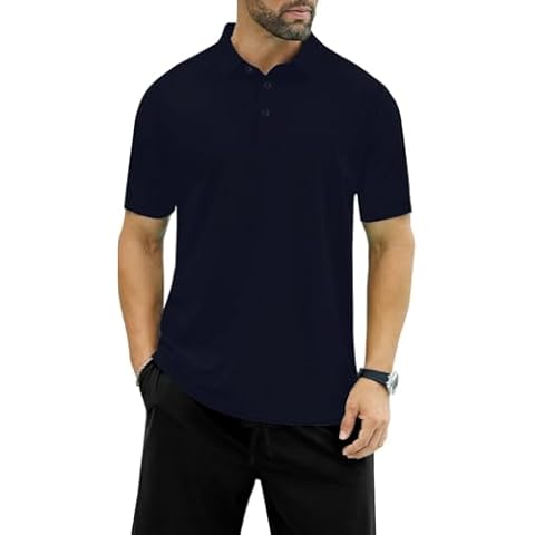 Men's Golf Polo Shirts Short Sleeve Slim Fit Shirts Men Dry Fit Shirts Casual Stylish Clothes Cover