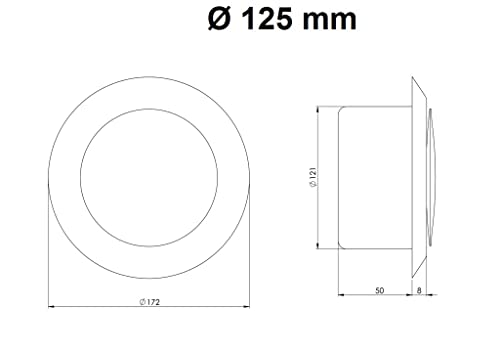 Grille de ventilation murale Ø 125 mm VMC soufflage extraction - 2