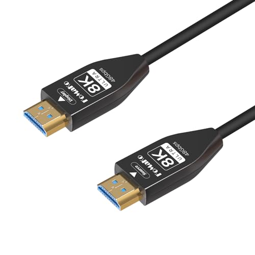 FoMaKo 8K 4K �t���t�@�C�o�[�I�v�e�B�b�N HDMI�P�[�u�� 49.21�t�B�[�g 15���[�g���A������48Gbps�AUHD HDTV 2.1�A8K@60Hz 4K@120Hz�A�_�C�i�~�b�NHDR�AeARC�A�A�N�e�B�u���P�[�u��(AOC)�AFMKH