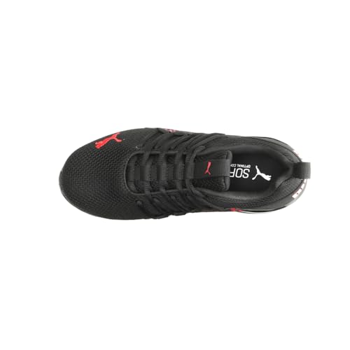 Image of PUMA Kids Boys Axelion Mesh Printed Fade Lace Up Sneakers Shoes Casual - Black, White