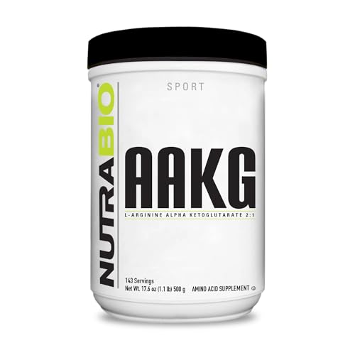 NutraBio Arginine AKG Workout Supplement Powder, 500g – Helps Support Lean Mass Gains, Boost Nitric Oxide, and Enhance Muscle Growth