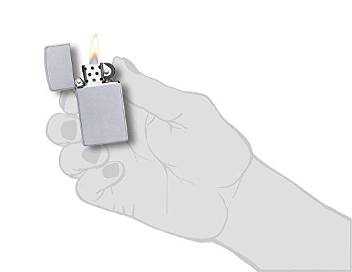Mechero Zippo Satin Chrome elegante con acabado cepillado 5