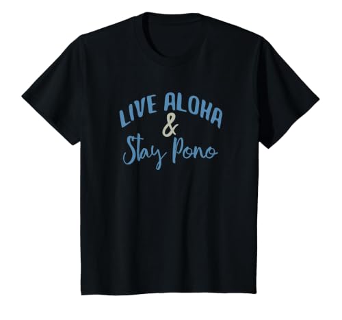 Live Aloha & Stay Pono T-Shirt, Youth, Black, 3T