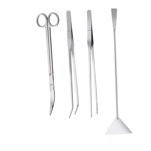 BCOATH 4pcs Stainless Steel Aquarium Plant Tweezers Scissors Set Tools for Tank Plants Kit