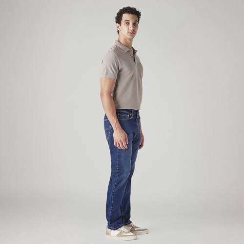 Image of Men's 505 Blue Straight fit mid Rise Jeans