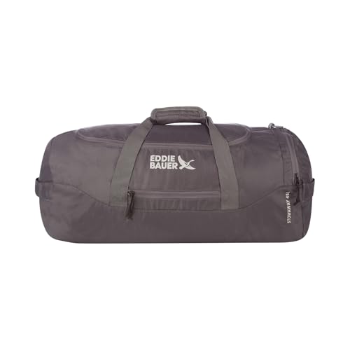 Eddie Bauer Stowaway Packable Duffel Bag | Travel | Foldable | Lightweight | Durable | Ripstop Polyester, 45L, Dark Smoke