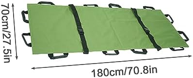 Portable Stretcher-Foldable Portable Medical Stretcher, Nylon Soft Rescue Stretcher with Handles & Safety Seat Belt, Ideal for Casualty Evacuation & Outdoor Camping Emergencies,（Green,180x70