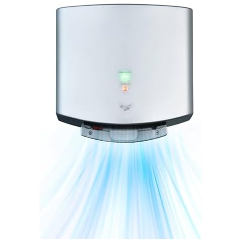 LUXICE Hand Dryers for Bathrooms Commercial - Electric Hand Dryer - Ultra High-Speed 1400W Fast Drying - LX-3861 Silver Cover