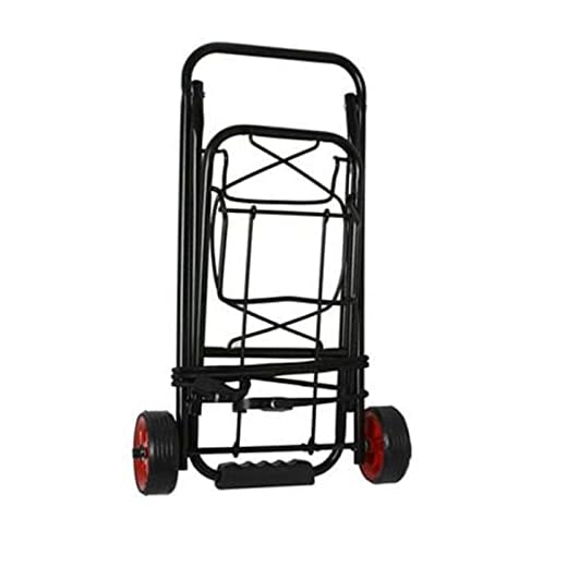 Acan Carro portamaletas Plegable de 87 x 30 x 34 cm con 2 Ruedas y Cuerda, Plataforma de Transporte Plegable de Metal para Mover Productos Pesados. Carretilla de Mano para Viajes