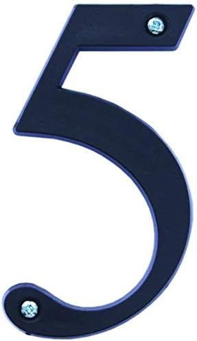 Black Eco Recycled Door Number, Plastic, Black, 5