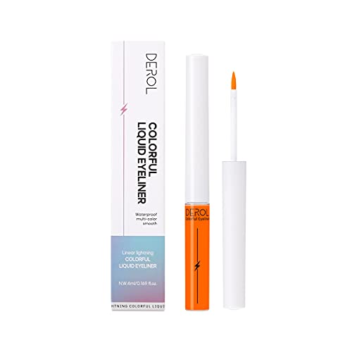 KISSIO Color liquid Eyeliner,Water Activated Eyeliner,Waterproof Eyeliner for Women,Glow Matte Eyeliner for Daily and Neon Party,Orange Eyeliner for Christmas,0.169 oz