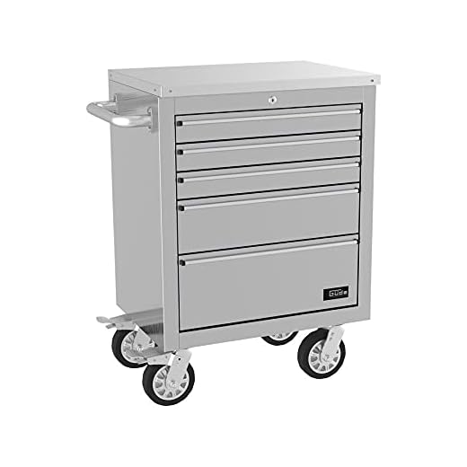 Güde Edelstahl Werkbank 66,8x49,3x90,5 cm GW 5 INOX Rollwagen Werkzeugwagen