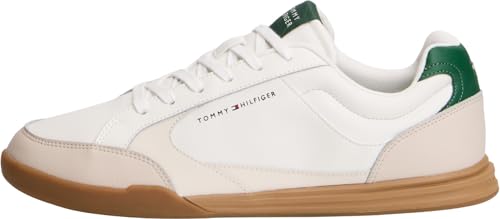 Tommy Hilfiger Homme Lo Pro Cupsole Baskets en cuir perforé blanc
