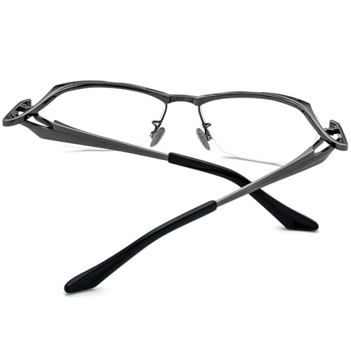Image of FONEX Pure Titanium Glasses Frame Men Semi Rimless Square Eyeglasses Eyewear DTX416