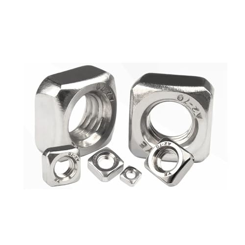 RWRAPS 5/10/20/50pcs 304 Stainless Steel Square Nuts M3 M4 M5 M6 M8 M10 M12 Metric Nut Hardware Nut (Size : M10 x 10Pcs)