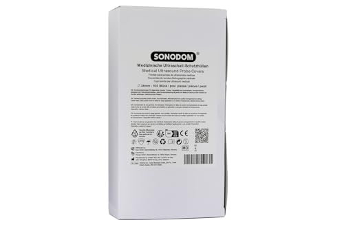 SONODOM medizinische Ultraschall-Schutzhüllen - für klare Sonographie-Aufnahmen mit optimalem Schutz - 34mm, trocken, foliert - 100 Stück -
