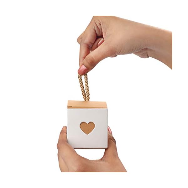 Belle Vous Cajitas para Regalo Blanca y Corazón Dorado para Fiestas (Pack de 50) 5,5 x 5,5 x 5,5 cm - Cajas para Dulces… - Imagen 4