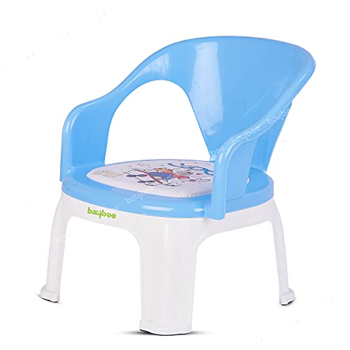 Image of Baybee Kids Chair Strong & Durable Plastic Baby Chair for Kids Home School, Kids Study Table Chair | Booster Seat for Baby, Portable Activity Chair for Kids Boys & Girls | Blue