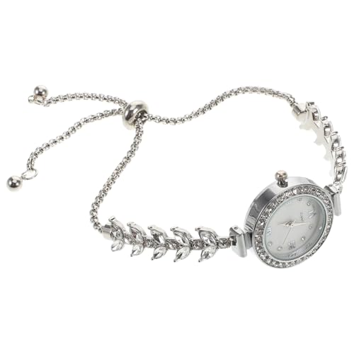 BESPORTBLE Damen-quarzuhr Mit Meerjungfrauen-Design -Strass-verzierung Silbernes Armband Für Schmale Handgelenke Und Anlässe