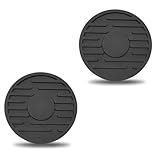 DEAELF 2PCS Car Cup Coaster, 2.7 inch Shockproof Automotive Cup Holder Insert Pad, Non-Slip Vehicle Interior Drink Coaster Ornament, Universal Decoration Accessories for Most Cars (Black)