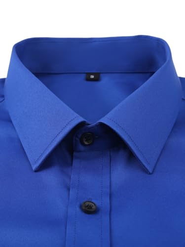 corfty Men Long Sleeve Dress Shirt - Regular Fit Stretch Free-Wrinkle Button Down Shirt3