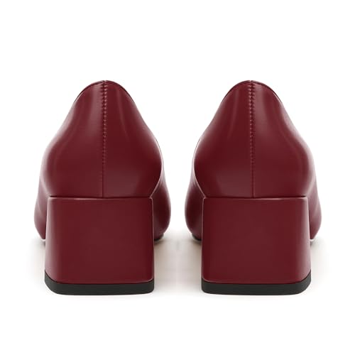 Women’s Pumps, Chunky Low Block Heels Square Closed Toe Dress Pumps Shoes for Women4