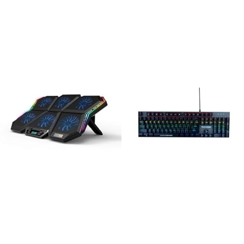 Image of Cosmic Byte Meteoroid RGB Laptop Cooling Pad with 6 Fan Upto 17 inch laptops (Black /Blue)