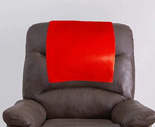 Esbaig Genuine Leather Recliner Chair Headrest Cover, Furniture Protector, Recliner Slipcovers, Loveseat Theater Seat Cover Red MH10 18X26 2 Pieces