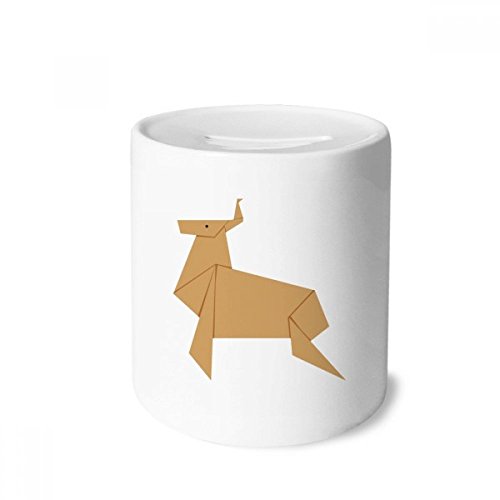 Tirelire céramique motif cerf origami, cadeau de Noël pour enfants