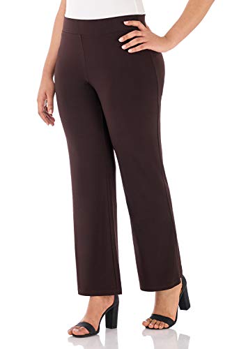 Rekucci Travel in Style Curvy Woman Classic Soft Knit Straight Leg Plus Size Pant