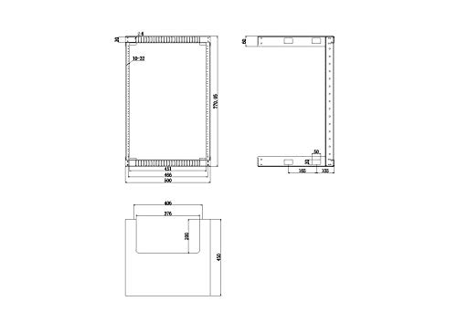 Kenuco Black 15U Wall Mount Open Frame Steel Network Equipment Rack 17.75 Inch Deep - Black - 15U - W19'' X D17.75'' X H29.75'' (Reg-15U) #TOP5