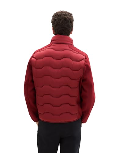 TOM TAILOR Herren Hybrid Jacke mit Stehkragen,13721 - Burgundy Dark red, L – Ansicht 3