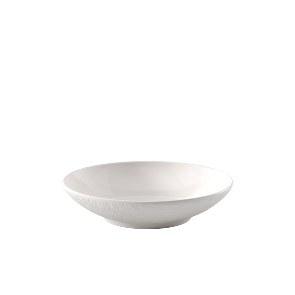 Villeroy & Boch – Manufacture Ice Dessert Bowl, Approx. 13 × 13 × 4 cm, White with a matt-Gloss ice Look, Dishwasher-Safe & Microwave-Safe, Bowl for Desserts & Snacks, Premium Porcelain