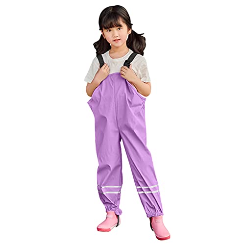 Toddler Rain Pants Suspender Reflective Trouser Kids Waterproof Jumpsuit Boys Girls Raincoat Proof Strap Overalls Pant4