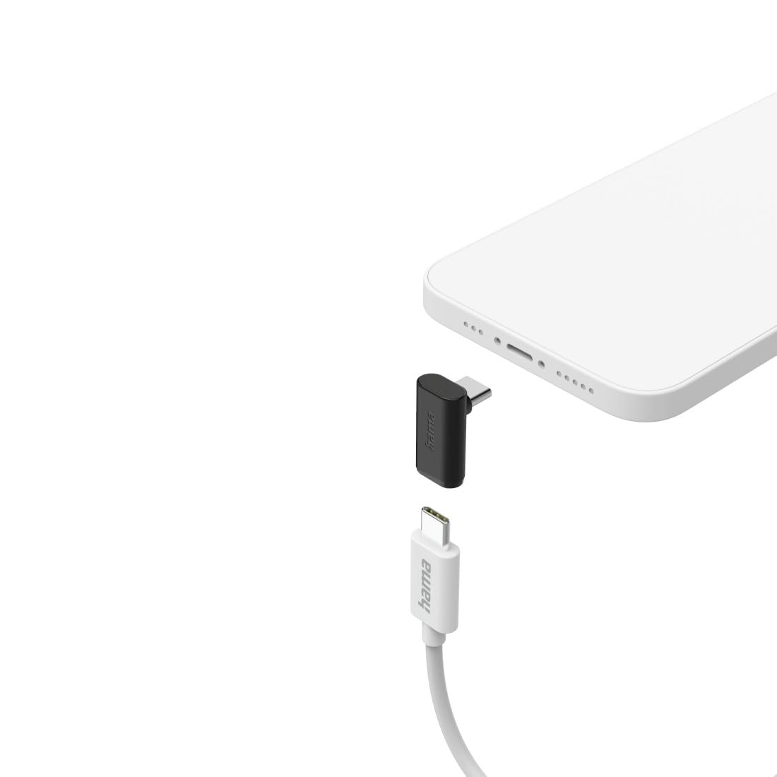 HAMA Zestaw 2 Sztuk Adapterów Kątowych 90 Stopni USB-C, Szybki Transfer Danych do 10 Gbit/s, Mocne Zasilanie do 240W, Idealny do Ciasnych Miejsc