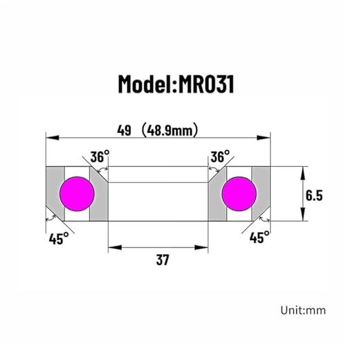 Roulement ACB3039 37x48,9x6,5 piece de rechange jeu de direction cycle - 2