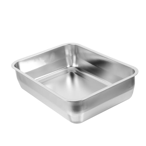 CIYODO Plat Rectangulaire Acier Inoxydable Pour Four Plaque à Rôtir Légère Et Profonde Spécialement Conçue Pour Poisson Et Barbecue Plateau De Service Polyvalent Pour Viande Et Légumes