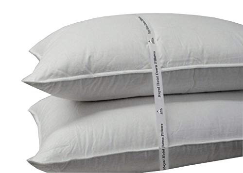 Royal Hotel Bedding Soft Down Pillow - 500 Thread Count Cotton Shell, Down Pillow Soft, King Size, Soft, Set of 2