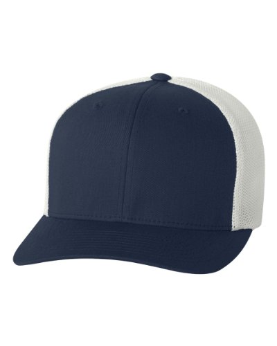 Image of Flexfit 6511 Trucker Cap (Navy /White, One Size)