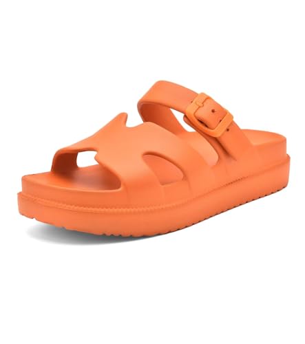 Image of Haifago Women's Platform Sandals with Arch Support, Summer Beach Slides Adjustable Buckle Comfortable Lightweight EVA Slip on Slide