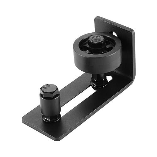 Hemobllo Guía de Suelo Ajustable para Puerta Corredera de Granero Acero al Antióxido Montaje Pared con Rodillo Estable de Compatible con Paneles de Variable