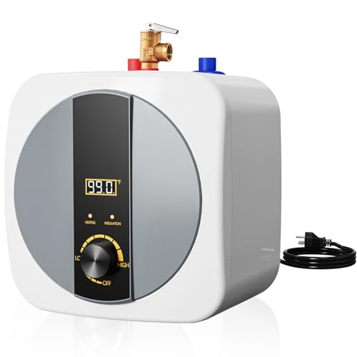 ERFEI - ERFEI 2.5 Gallon Electric Water Heater, 110V-120V 1500W Under Sink Hot Water Heater,Portable Mini Tank Electric Water Heater with Pressure Release Vavle,Digital Display